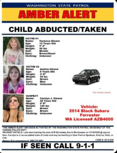 Montesano WA State Amber Alert